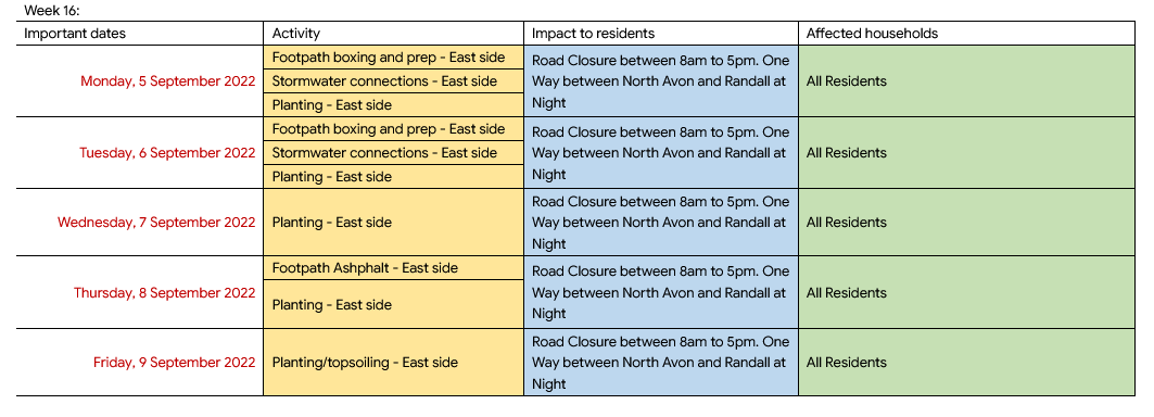 Petrie Street Repair Update Week 16