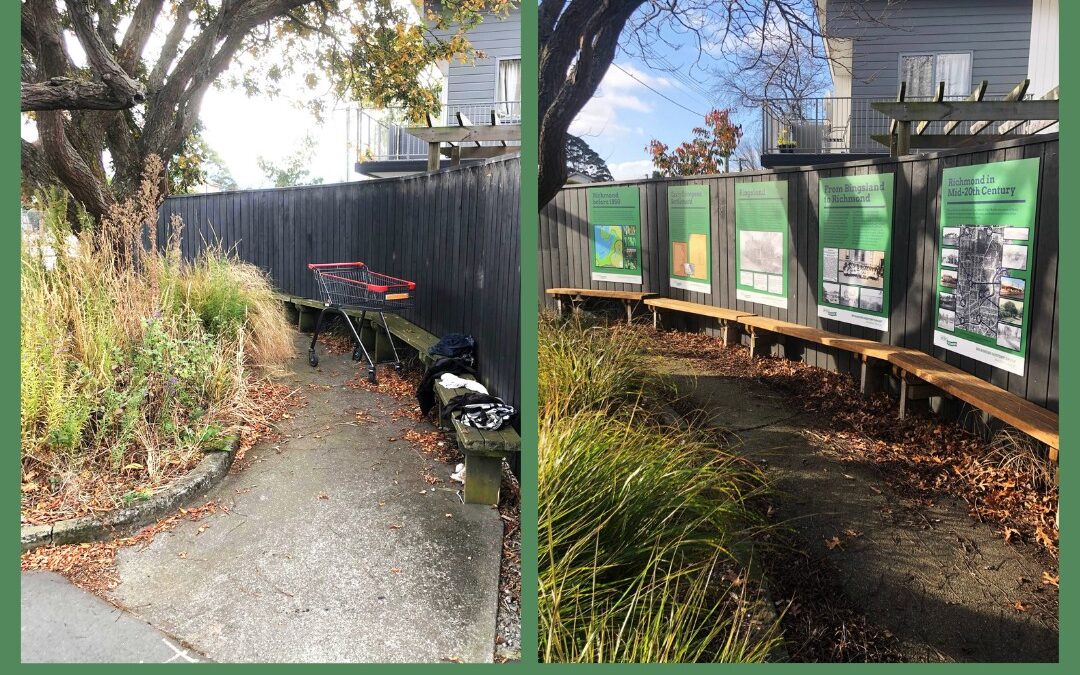 History Posters Installed/ Parklet Tidied Stanmore Rd